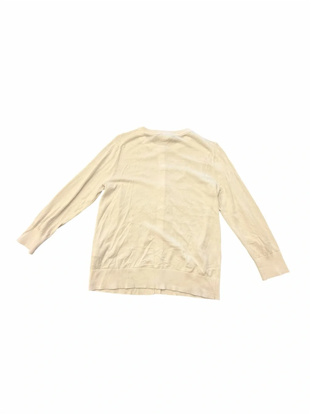 CASLON Button Up Sweater White Women Size XS Granny Core Business Casual Stain